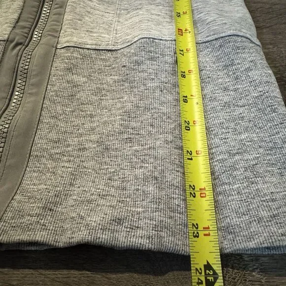 Athleta Victory Hoodie Jacket Full Zip Wmns M Gray Fitted Sweatshirt Thumbholes - Picture 6 of 11